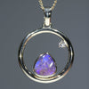 Gorgeous 10k Gold and Solid Boulder Opal with Natural Diamond Pendant 