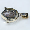 Natural Australian Boulder Opal and Diamond Gold Pendant (9.5mm x 6.5mm) Code -GPA178