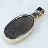 Natural Australian Boulder Opal Gold Pendant (15mm x 9mm) Code -GPA171