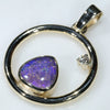 10k Gold-Solid Boulder Opal- Natural Diamond