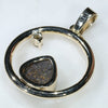 Natural Australian Boulder Opal and Diamond Gold Pendant Code -GPA175