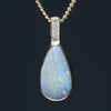 Natural Australian Boulder Opal and Diamond Gold Pendant (13mm x 7.5mm)Code -GPA181