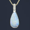 10k Gold Natural Boulder Opal and Diamond Pendant