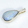 10k Gold-Solid Boulder Opal- Natural Diamonds