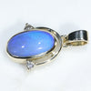 10k Gold- Solid Boulder Opal- natural Diamonds