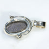 Natural Australian Boulder Opal and Diamond Gold Pendant (11mm x 7mm) Code -GPA179
