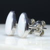 Natural Australian White Opal Silver Stud Earring (9mm x 5mm) Code -SE333