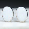 Natural Australian White Opal Silver Studs
