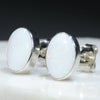 Natural Australian White Opal Silver Stud Earring (10mm x 7.5mm) Code -SE331