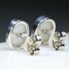 Natural Australian White Opal Silver Stud Earring (10mm x 7.5mm) Code -SE331
