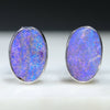 Natural Australian Solid Boulder Opal Studs