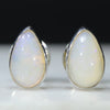 Natural Australian Queensland White Opal Silver Studs