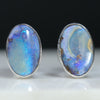 Australian Boulder Opal  Silver Stud Earring (9mm x 6mm) Code - SE339