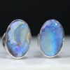 Natural Australian Solid Boulder Opal Stud Earrings