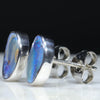 Australian Boulder Opal  Silver Stud Earring (9mm x 6mm) Code - SE339