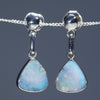 Natural Australian Boulder Opal Silver Earring (9mm x 8.5mm) Code -SE314