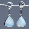 Natural Australian Solid Boulder Opal Silver Drop Studs