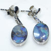 Natural Australian Boulder Opal Silver Earring (11mm x 7.5mm) Code -SE312