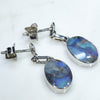 Natural Australian Boulder Opal Silver Earring (11mm x 7.5mm) Code -SE312