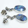 Silver Opal Drop Studs Side View