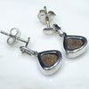 Silver Solid Opal earrings Rear View