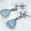 Natural Australian Boulder Opal Silver Earring (9mm x 8.5mm) Code -SE314