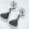 Natural Australian Boulder Opal Silver Earring (9mm x 8.5mm) Code -SE314