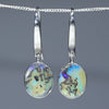 Natural Australian Solid Boulder Opal Silver Earrings
