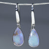 Natural Australian Solid Boulder Opal Silver Earrings