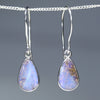 Natural Australian Boulder Opal Silver Earrings