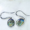 Natural Australian Boulder Opal Silver Earring (11mm x 9mm) Code -SE323