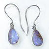 Natural Australian Boulder Opal Silver Earring ( 10mm x 6mm) Code -SE346
