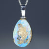 Natural Queensland Boulder Opal Silver Pendant 