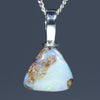 Natural Boulder Opal Silver Pendant