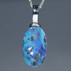 Natural Australian Boulder Opal Silver Pendant