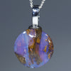 Natural Australian Boulder Opal Silver Pendant