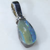 Australian Boulder Opal Silver Pendant with Silver Chain (10mm x 5.5mm) Code-SD213