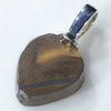 Australian Boulder Opal Silver Pendant with Silver Chain (13mm x 12mm) Code-SD215