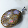 Australian Boulder Opal Silver Pendant with Silver Chain (21mm x 16mm)  Code-SD196