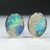 Natural Australian Boulder Opal Gold Studs