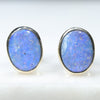 Natural Australian Boulder Opal Gold Studs