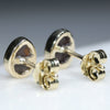 Natural Australian Boulder Opal Gold Earring Studs (5 x 4mm) Code GE58