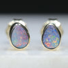 10k Gold Natural Boulder Opal Studs