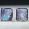 Natural Australian Gold Opal Studs