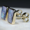 Gold Opal Studs Side View