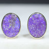 Natural Australian Boulder Opal 10k Gold Studs
