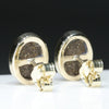 Natural Australian Boulder Opal Gold Earring Studs (9 x 7mm) Code GE52