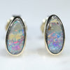 Natural Australian Opal Gold Studs