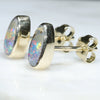 Gold Opal Studs Side View