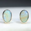 10k Gold Natural Boulder Opal Studs
